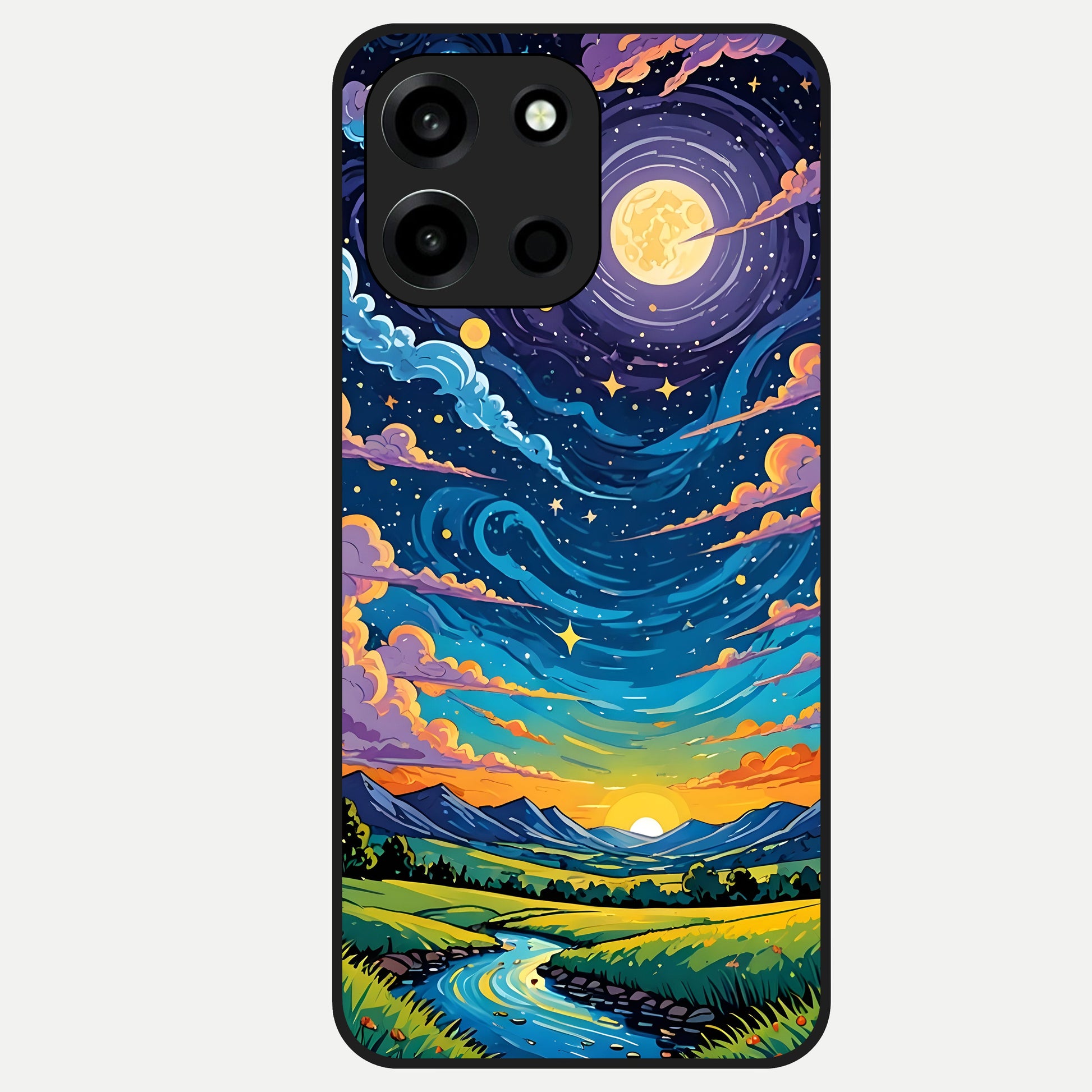  Dreamy Night Landscape Glass Case For Oneplus Nord 6 back cover – full design glossy printed glass finish