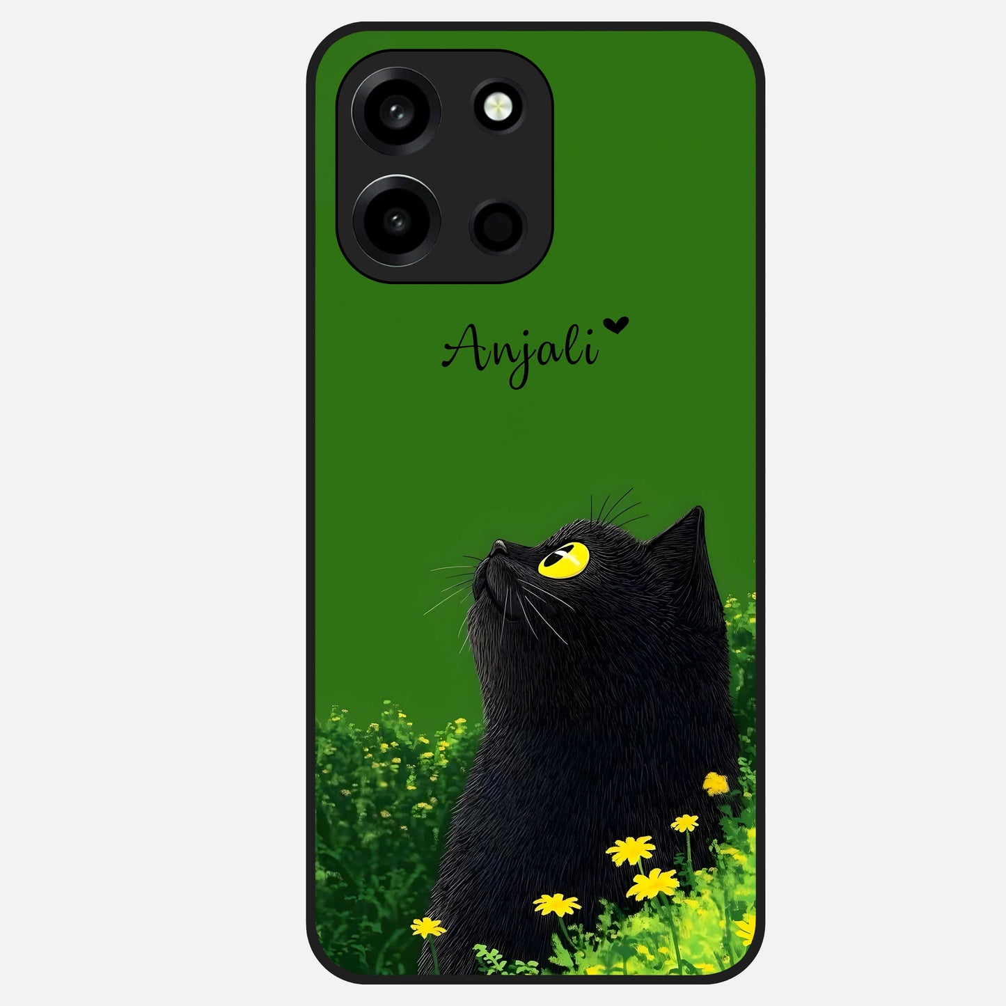  Emerald Cat Custom Name Glass Case For Oneplus Nord 6 back cover – full design glossy printed glass finish