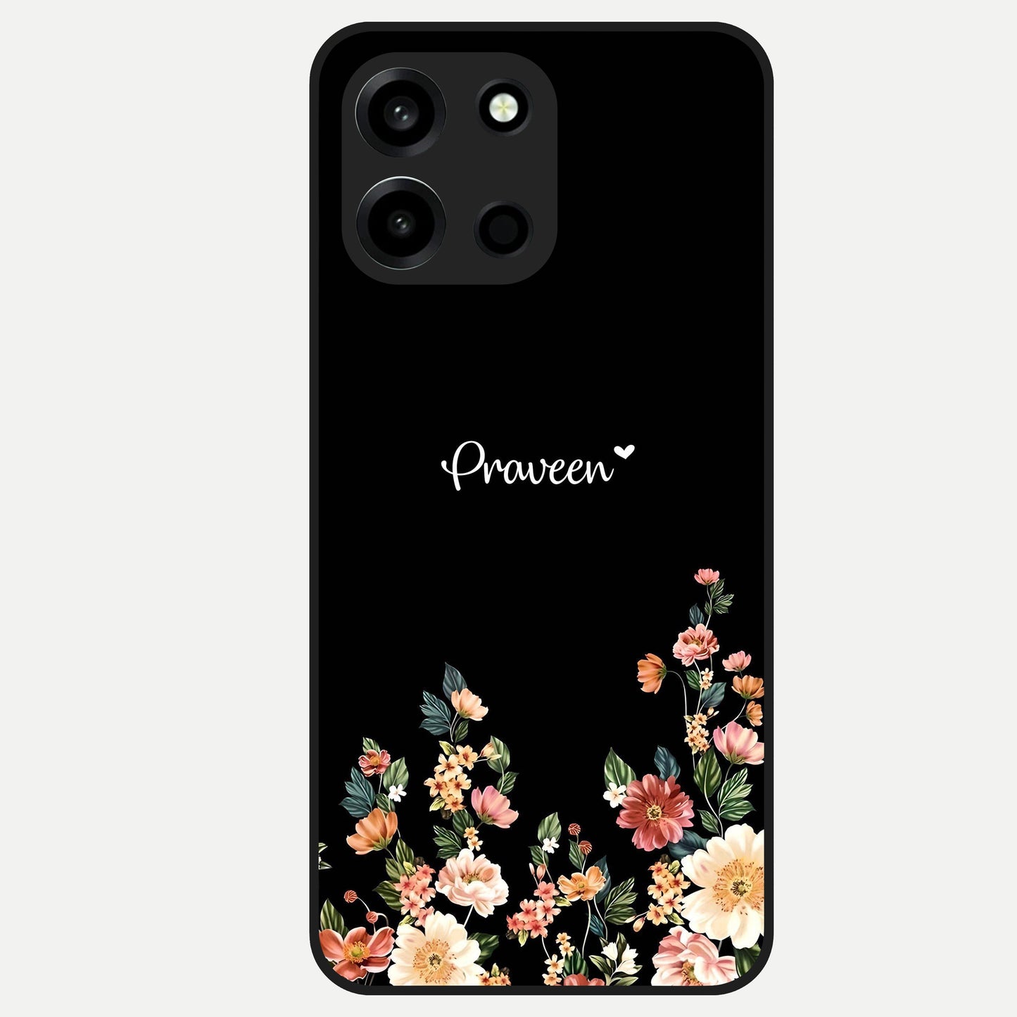  Floral Design Personalized Custom Name Glass Case For Oneplus Nord 6 back cover – full design glossy printed glass finish