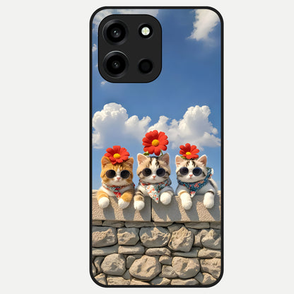  Floral Kitty Squad Glass Case For Oneplus Nord 6 back cover – full design glossy printed glass finish