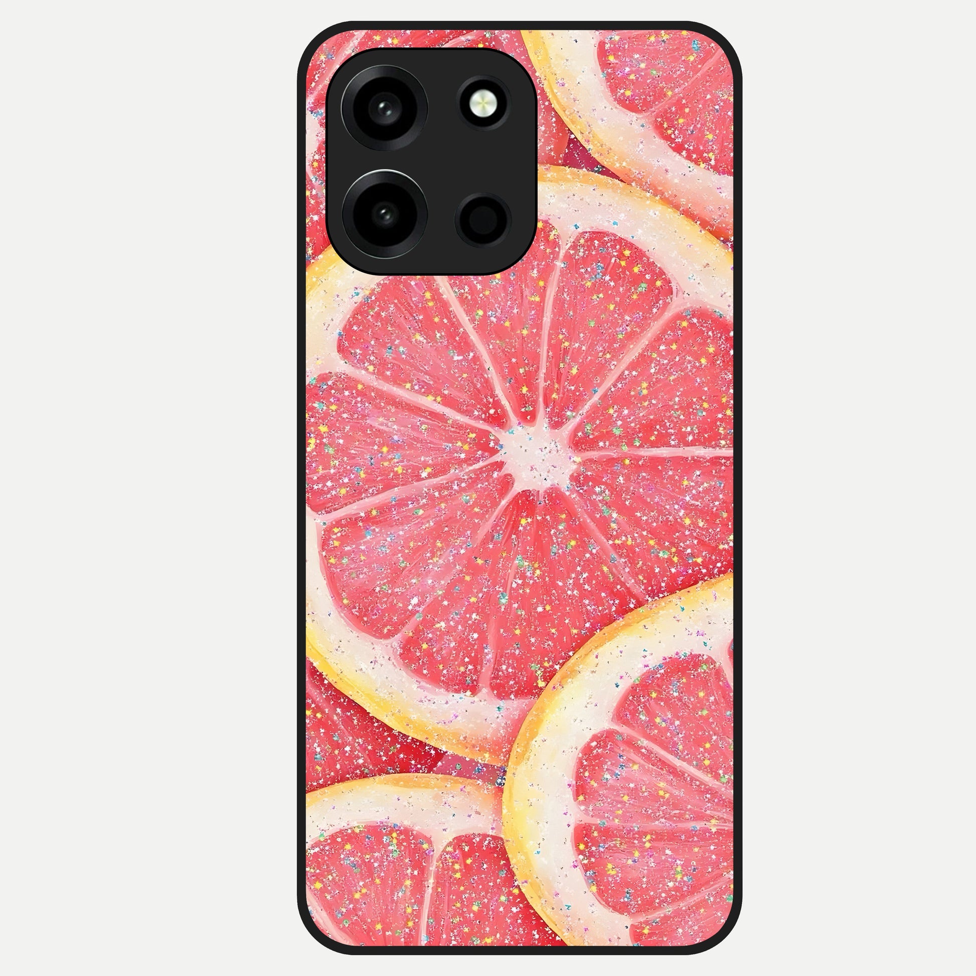  Glitter Grapefruit Glass Case For Oneplus Nord 6 back cover – full design glossy printed glass finish