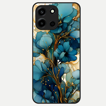  Golden Bloom Symphony Glass Case For Oneplus Nord 6 back cover – full design glossy printed glass finish