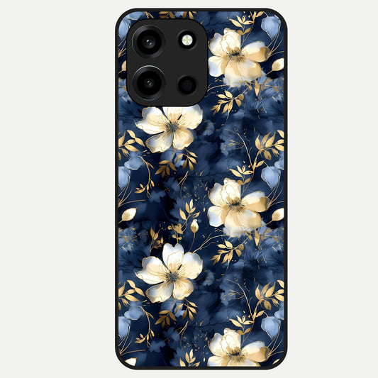  Golden Midnight Bloom Glass Case For Oneplus Nord 6 back cover – full design glossy printed glass finish