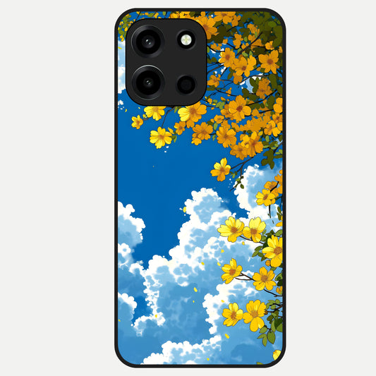  Golden Petal Sky Glass Case For Oneplus Nord 6 back cover – full design glossy printed glass finish