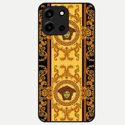  Golden Royal Heritage Glass Case For Oneplus Nord 6 back cover – full design glossy printed glass finish