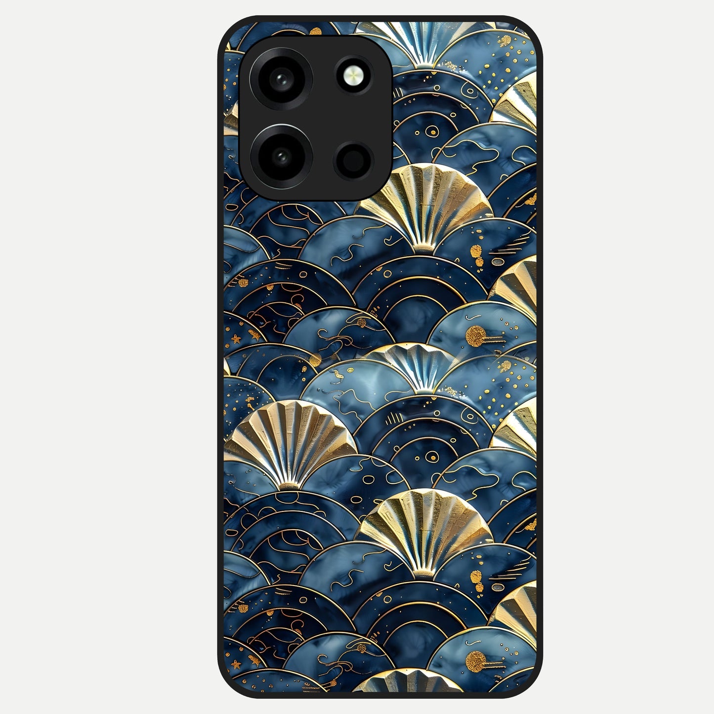  Golden Wave Luxe Glass Case For Oneplus Nord 6 back cover – full design glossy printed glass finish