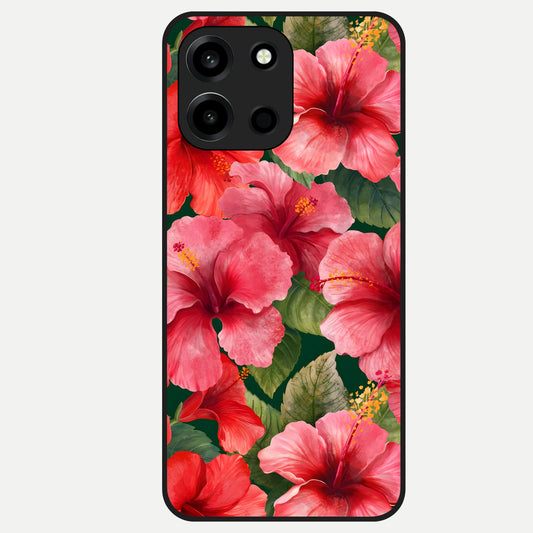  Hibiscus Pattern Glass Case For Oneplus Nord 6 back cover – full design glossy printed glass finish