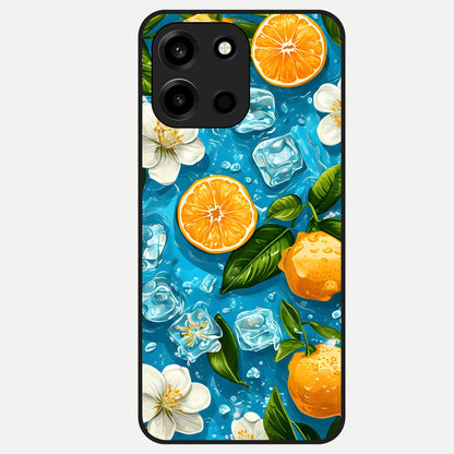  Ice Cube With Orange Glass Case For Oneplus Nord 6 back cover – full design glossy printed glass finish