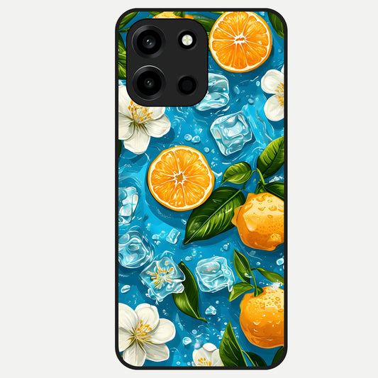  Ice Cube With Orange Glass Case For Oneplus Nord 6 back cover – full design glossy printed glass finish