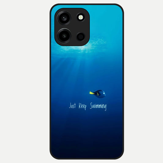  Just Keep Swimming Glass Case For Oneplus Nord 6 back cover – full design glossy printed glass finish