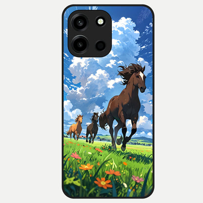  Majestic Horses Galloping Glass Case For Oneplus Nord 6 back cover – full design glossy printed glass finish