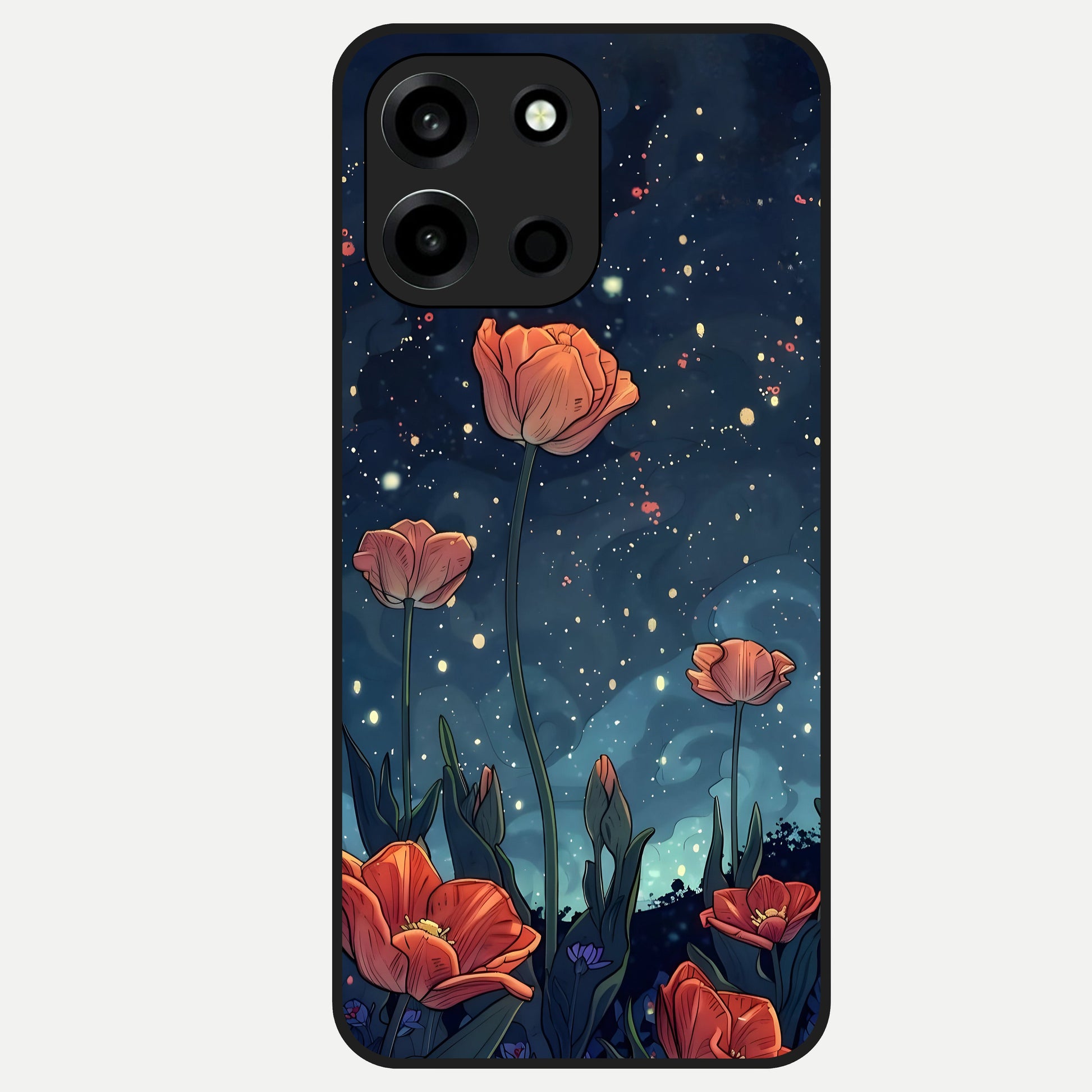  Midnight Tulip Glow Glass Case For Oneplus Nord 6 back cover – full design glossy printed glass finish