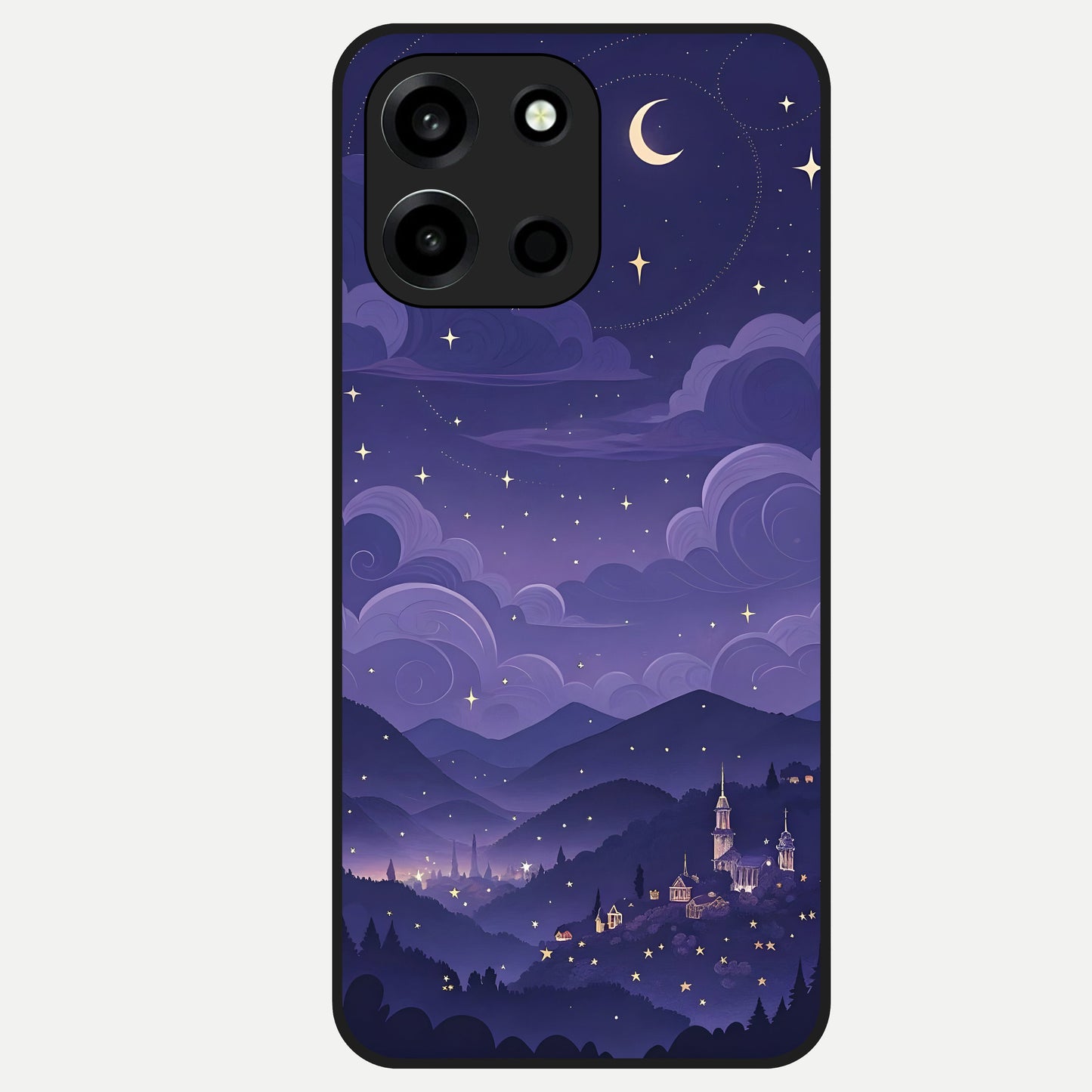  Minimal Night View Glass Case For Oneplus Nord 6 back cover – full design glossy printed glass finish