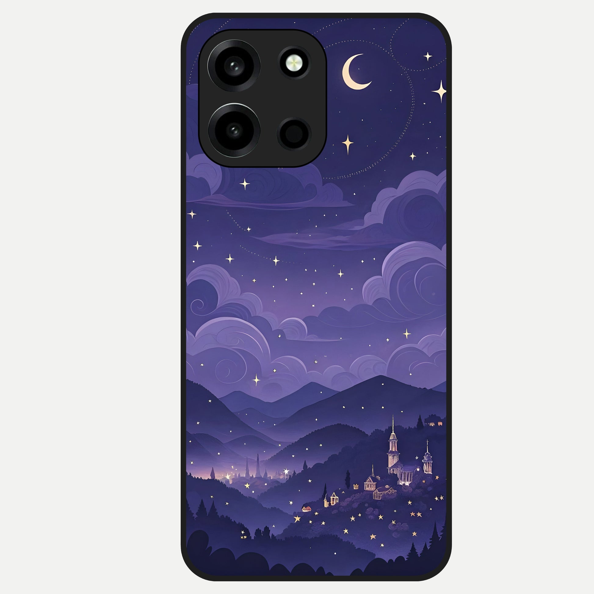  Minimal Night View Glass Case For Oneplus Nord 6 back cover – full design glossy printed glass finish