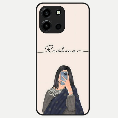  Mirror Mood Muse With Custom Name Glass Case For Oneplus Nord 6 back cover – full design glossy printed glass finish