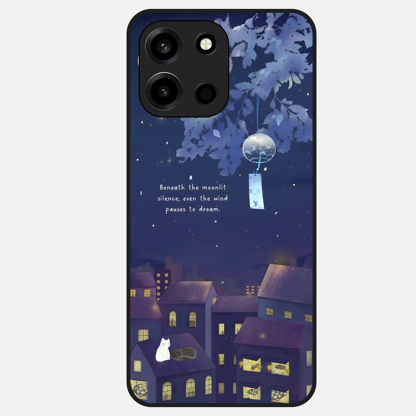  Moonlit Cat Silence Glass Case For Oneplus Nord 6 back cover – full design glossy printed glass finish