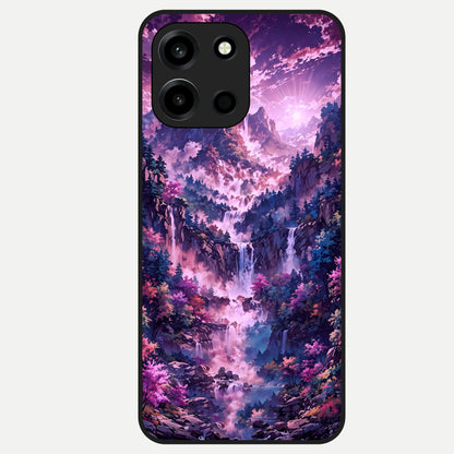  Mystic Cascade Peaks Glass Case For Oneplus Nord 6 back cover – full design glossy printed glass finish