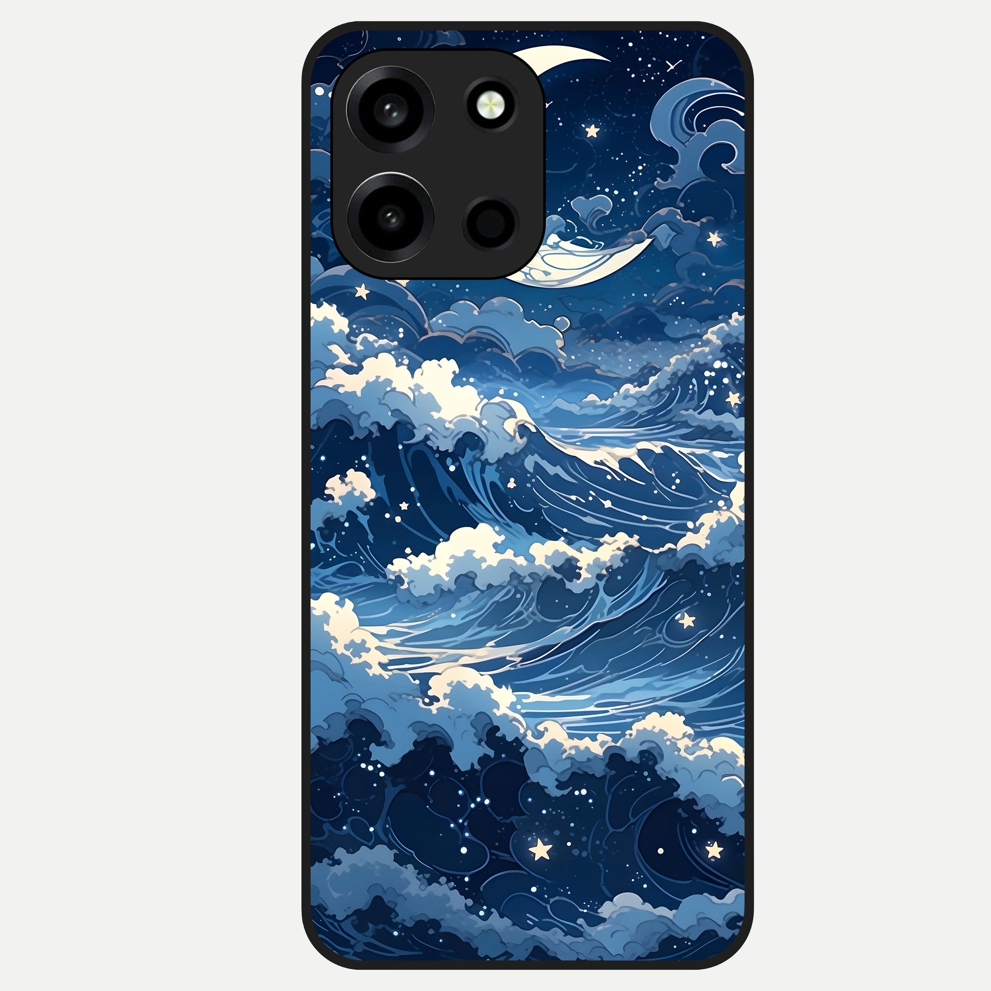  Ocean Moon Waves Glass Case For Oneplus Nord 6 back cover – full design glossy printed glass finish