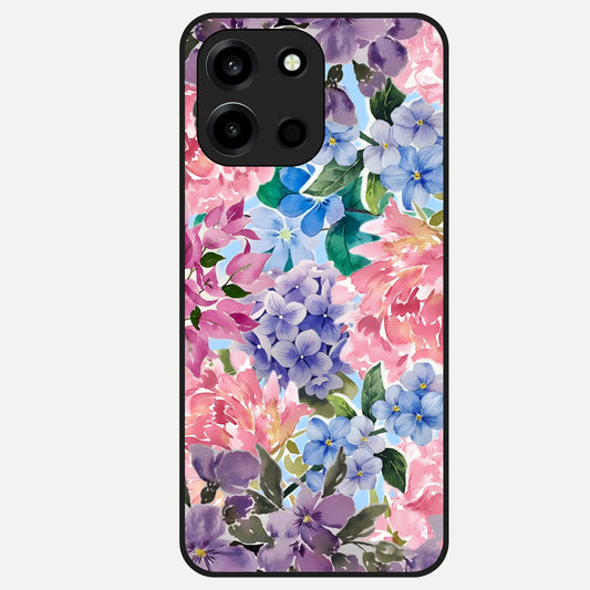  Pastel Floral Mix Glass Case For Oneplus Nord 6 back cover – full design glossy printed glass finish