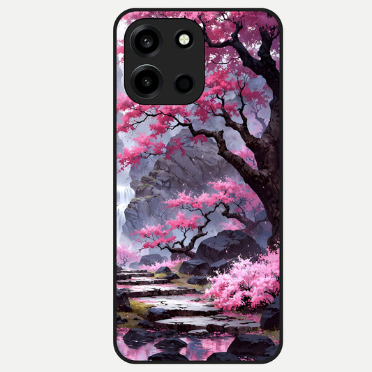  Pink Sunflower Glow Glass Case For Oneplus Nord 6 back cover – full design glossy printed glass finish