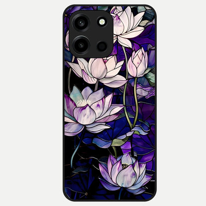  Purple Lotus Pattern Glass Case For Oneplus Nord 6 back cover – full design glossy printed glass finish