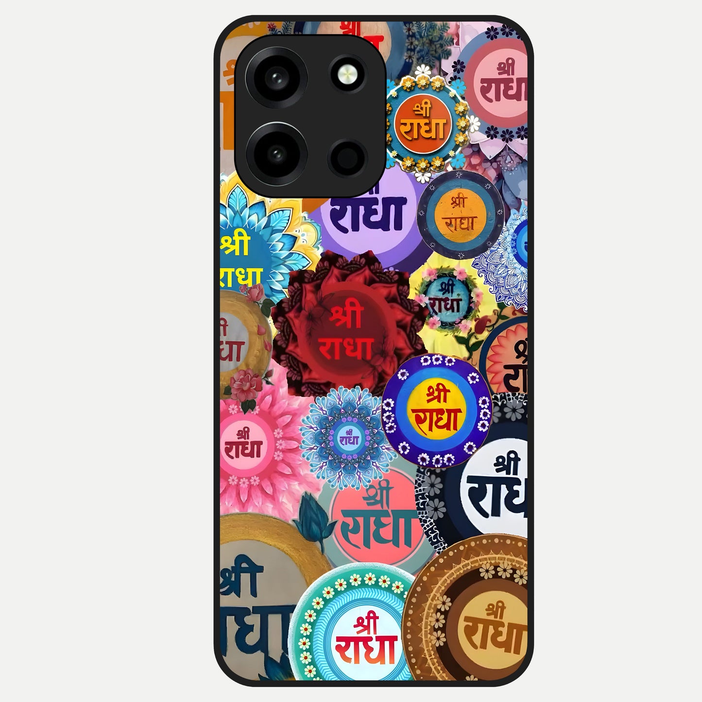  Radha Divine Bloom Glass Case For Oneplus Nord 6 back cover – full design glossy printed glass finish