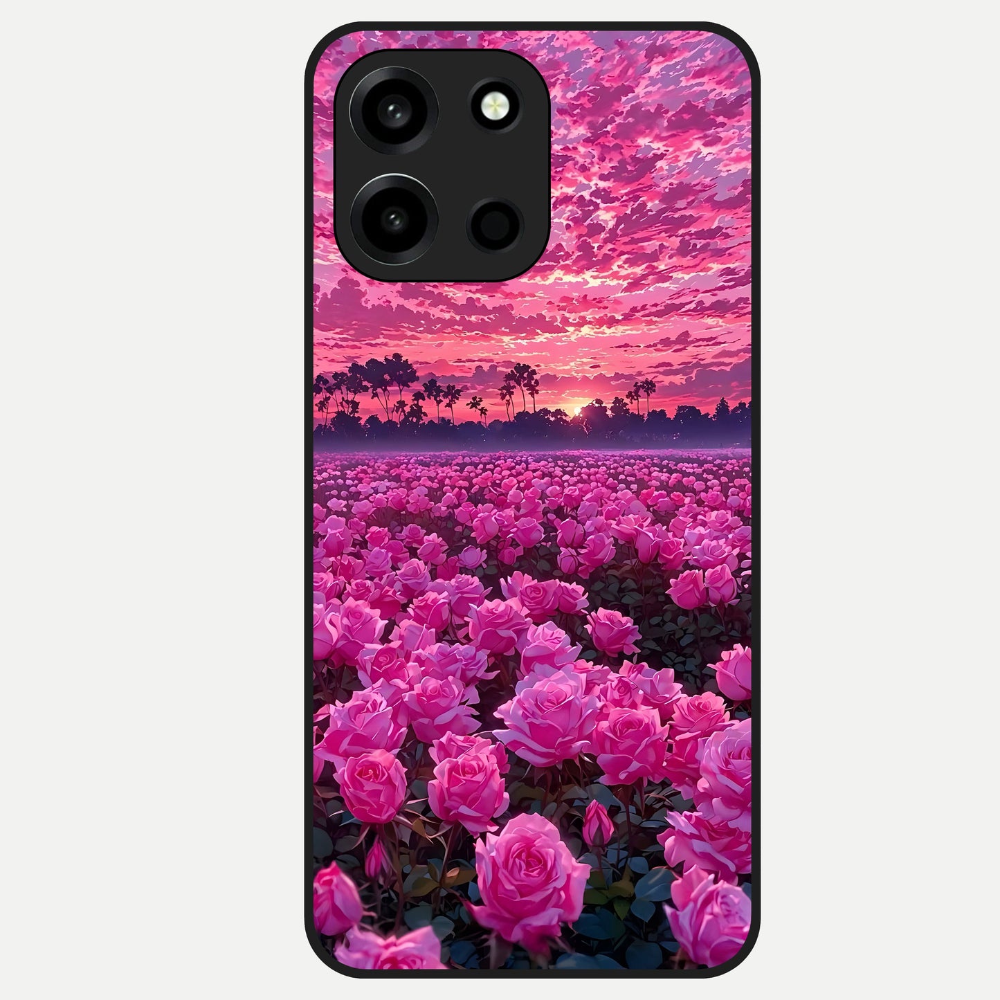  Rose Sunset Valley Glass Case For Oneplus Nord 6 back cover – full design glossy printed glass finish