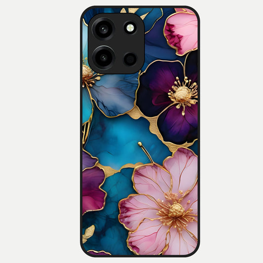  Sparkle Floral Glass Case For Oneplus Nord 6 back cover – full design glossy printed glass finish
