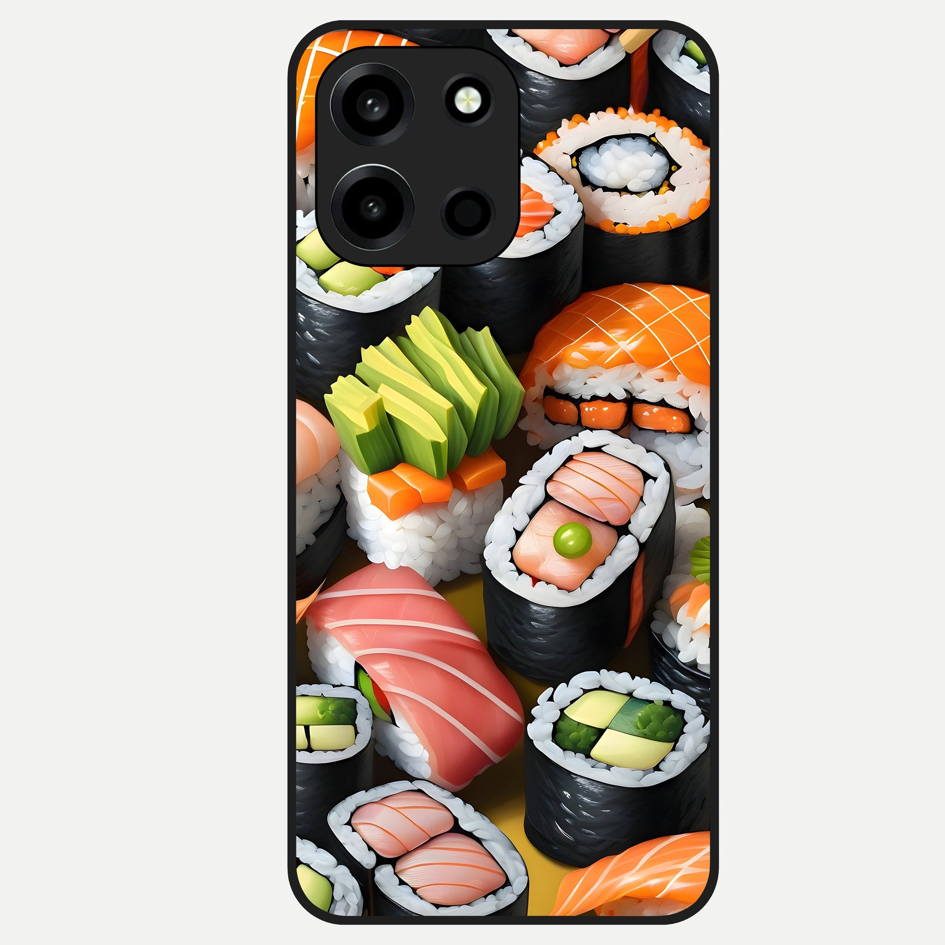  Sushi Food Pattern Glass Case For Oneplus Nord 6 back cover – full design glossy printed glass finish