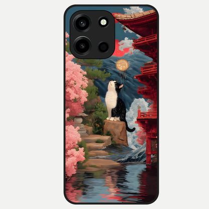  Temple Cat Scenery Glass Case For Oneplus Nord 6 back cover – full design glossy printed glass finish
