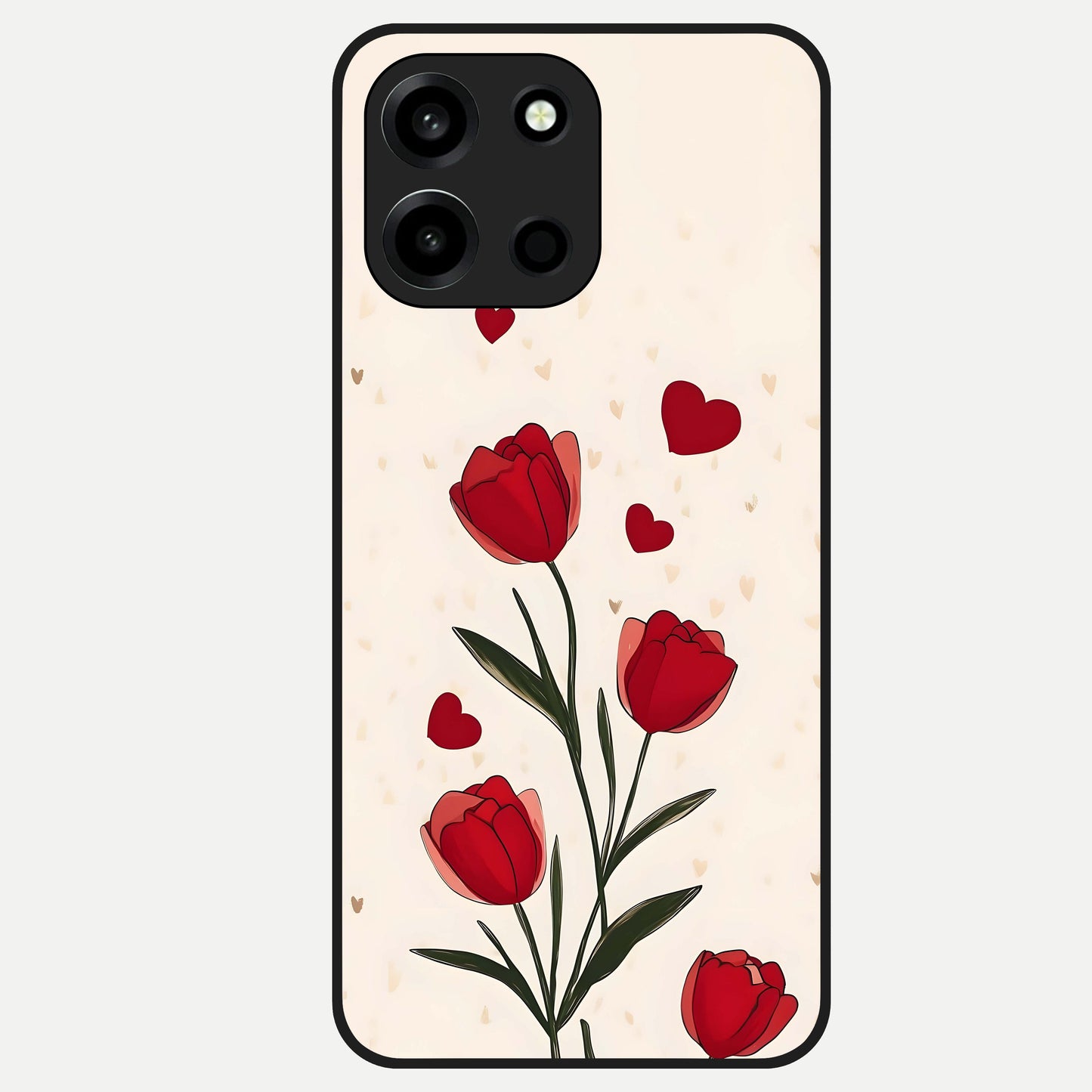  Tulip With Heart Glass Case For Oneplus Nord 6 back cover – full design glossy printed glass finish