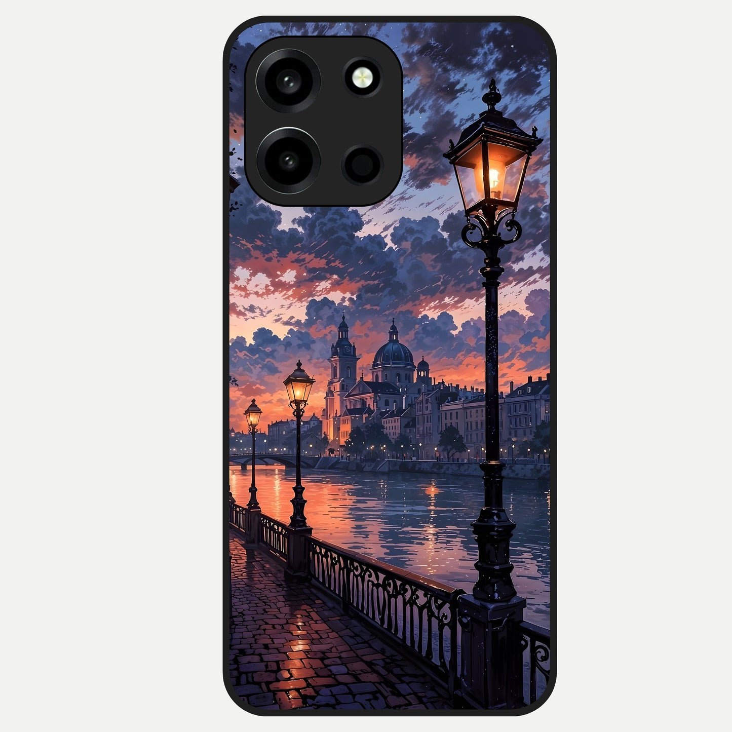  Twilight River Lights Glass Case For Oneplus Nord 6 back cover – full design glossy printed glass finish