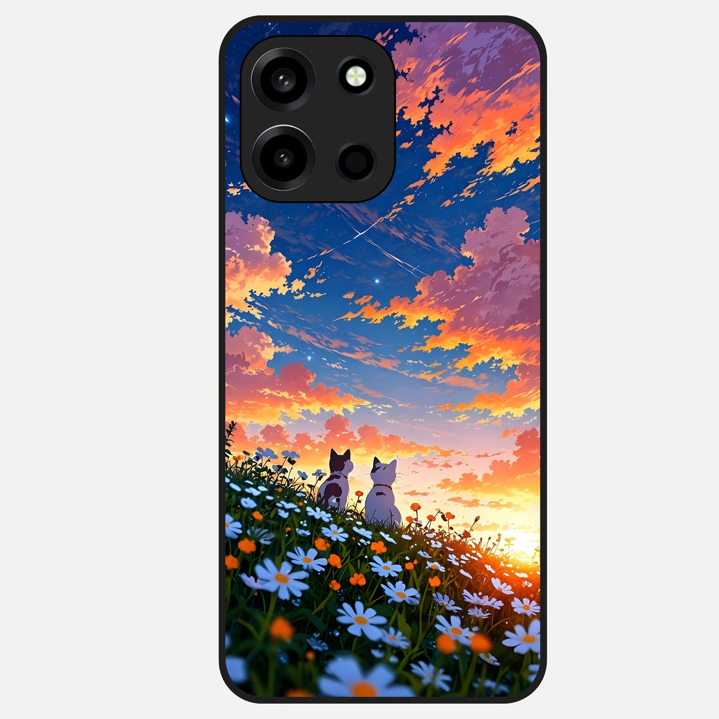 Two Cats Friends Glass Case For Oneplus Nord 6 back cover – full design glossy printed glass finish