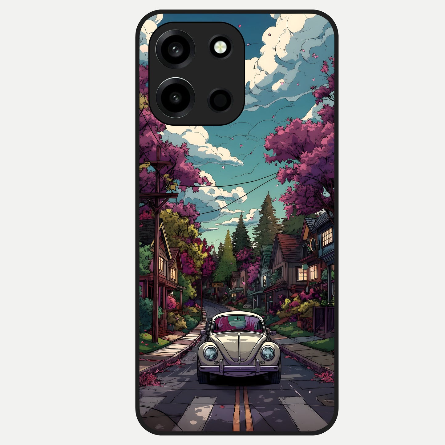  Vintage Street Drive Glass Case For Oneplus Nord 6 back cover – full design glossy printed glass finish