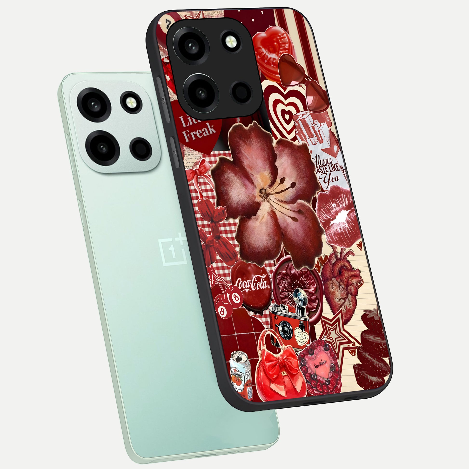  Aesthetic Little Freak phone case For Oneplus Nord 6 showing premium glass back cover with detailed artwork