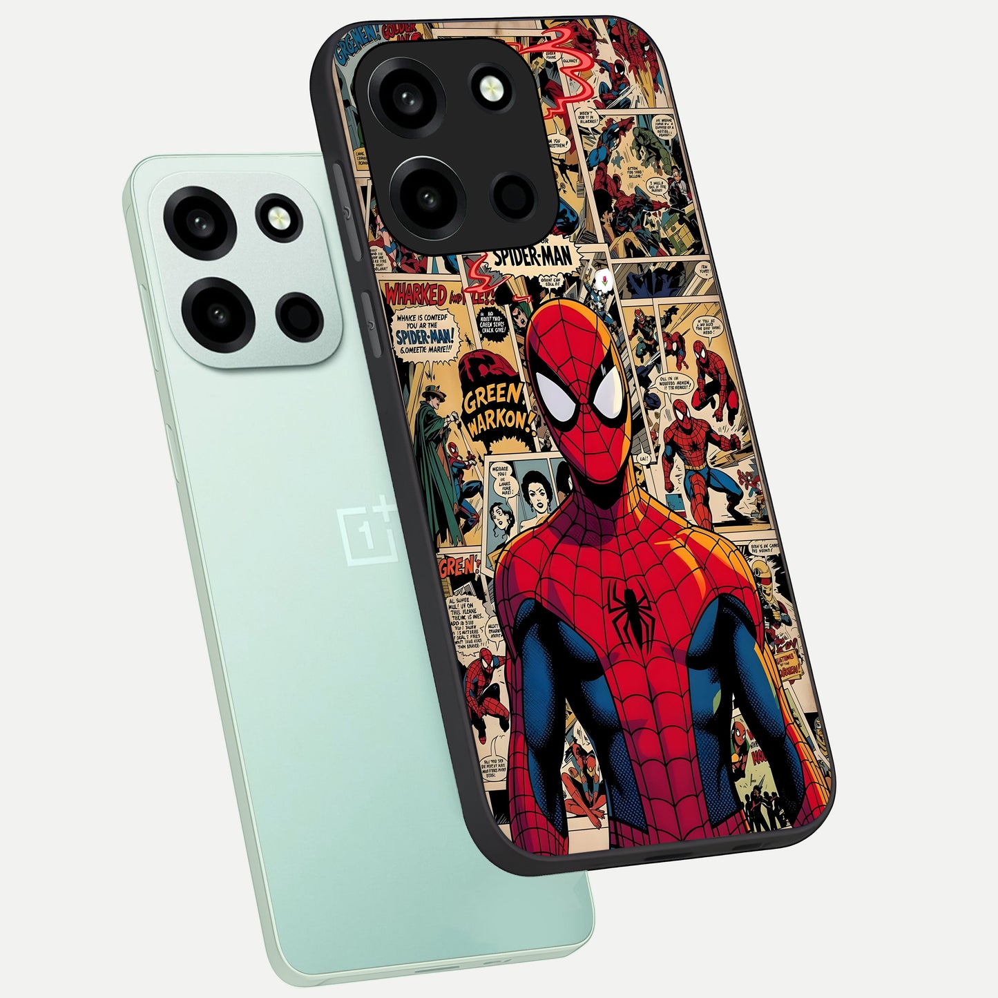  Aesthetic Spider phone case For Oneplus Nord 6 showing premium glass back cover with detailed artwork
