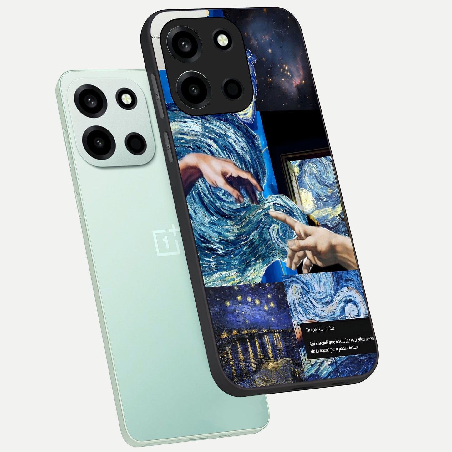  Aesthetic Vando Hands phone case For Oneplus Nord 6 showing premium glass back cover with detailed artwork