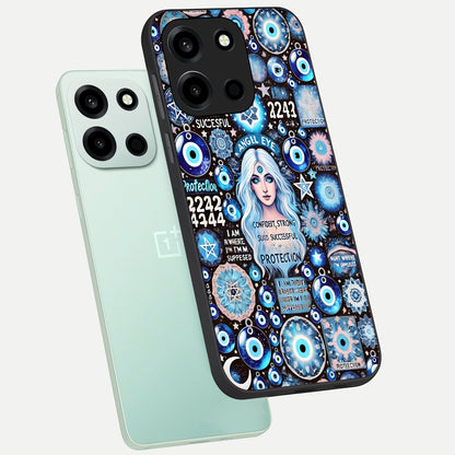  Angel Aura Shield phone case For Oneplus Nord 6 showing premium glass back cover with detailed artwork