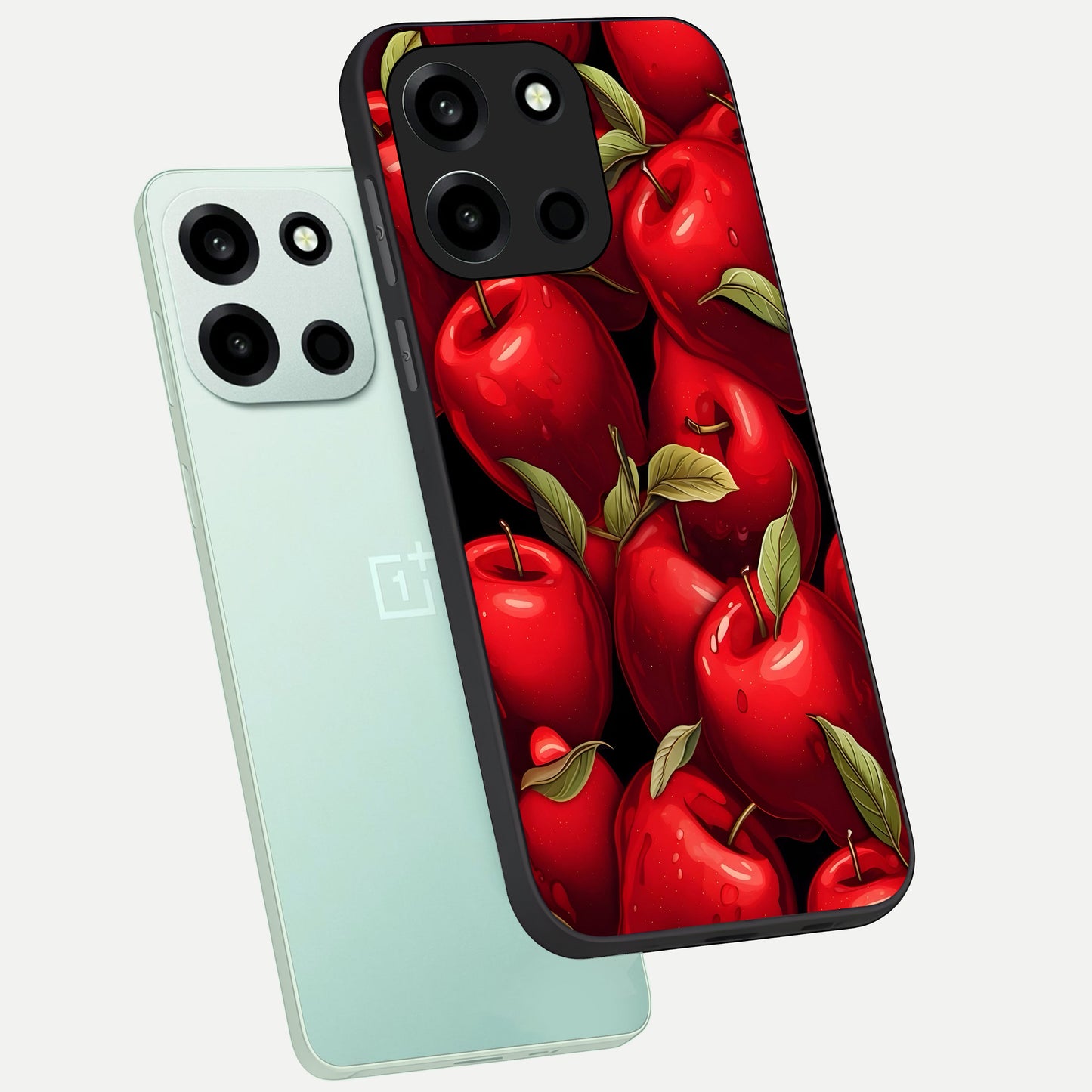  Apple Pattern phone case For Oneplus Nord 6 showing premium glass back cover with detailed artwork