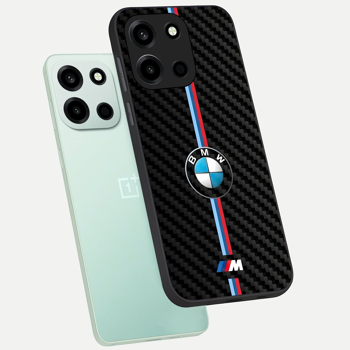  BMW Pattern phone case For Oneplus Nord 6 showing premium glass back cover with detailed artwork