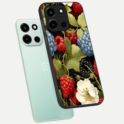  Berry Bloom Charm phone case For Oneplus Nord 6 showing premium glass back cover with detailed artwork