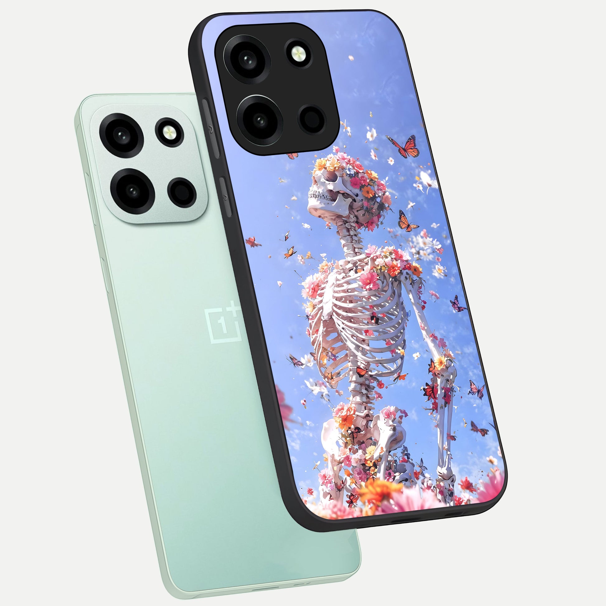  Bloom Beyond Bones phone case For Oneplus Nord 6 showing premium glass back cover with detailed artwork