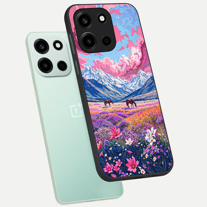  Blossom Valley Dream phone case For Oneplus Nord 6 showing premium glass back cover with detailed artwork