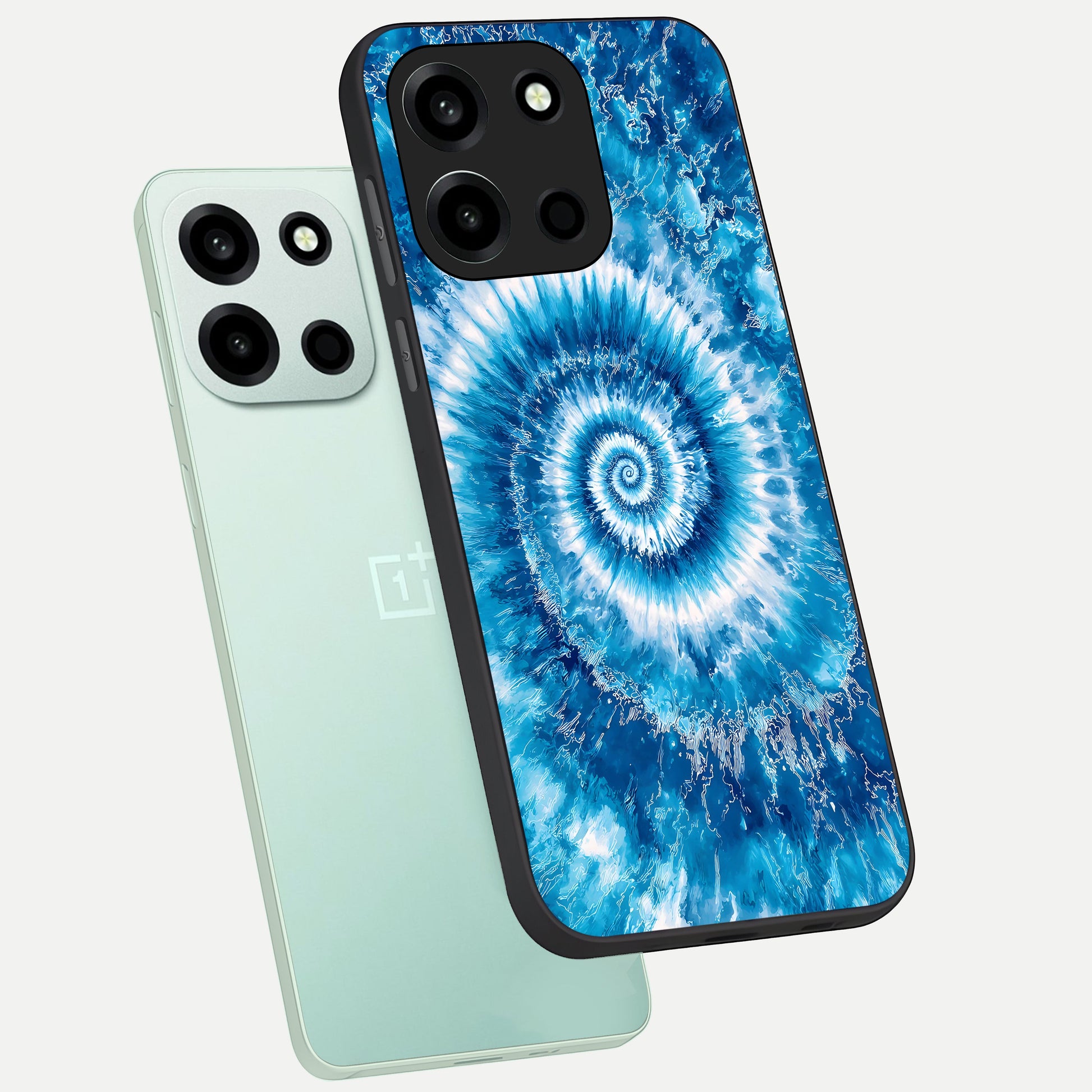  Blue Galaxy Wave phone case For Oneplus Nord 6 showing premium glass back cover with detailed artwork