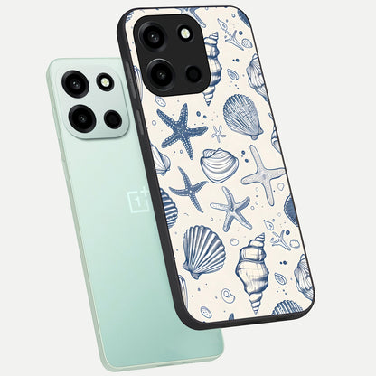  Blue Ocean Outline phone case For Oneplus Nord 6 showing premium glass back cover with detailed artwork