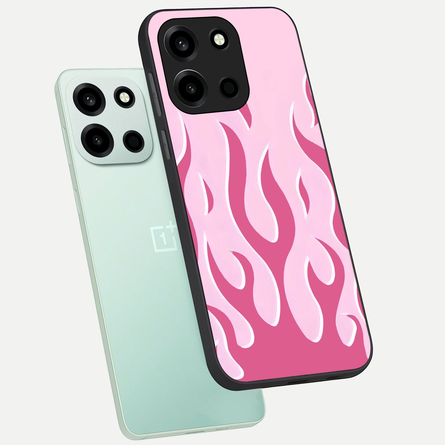  Blush Flame Energy phone case For Oneplus Nord 6 showing premium glass back cover with detailed artwork