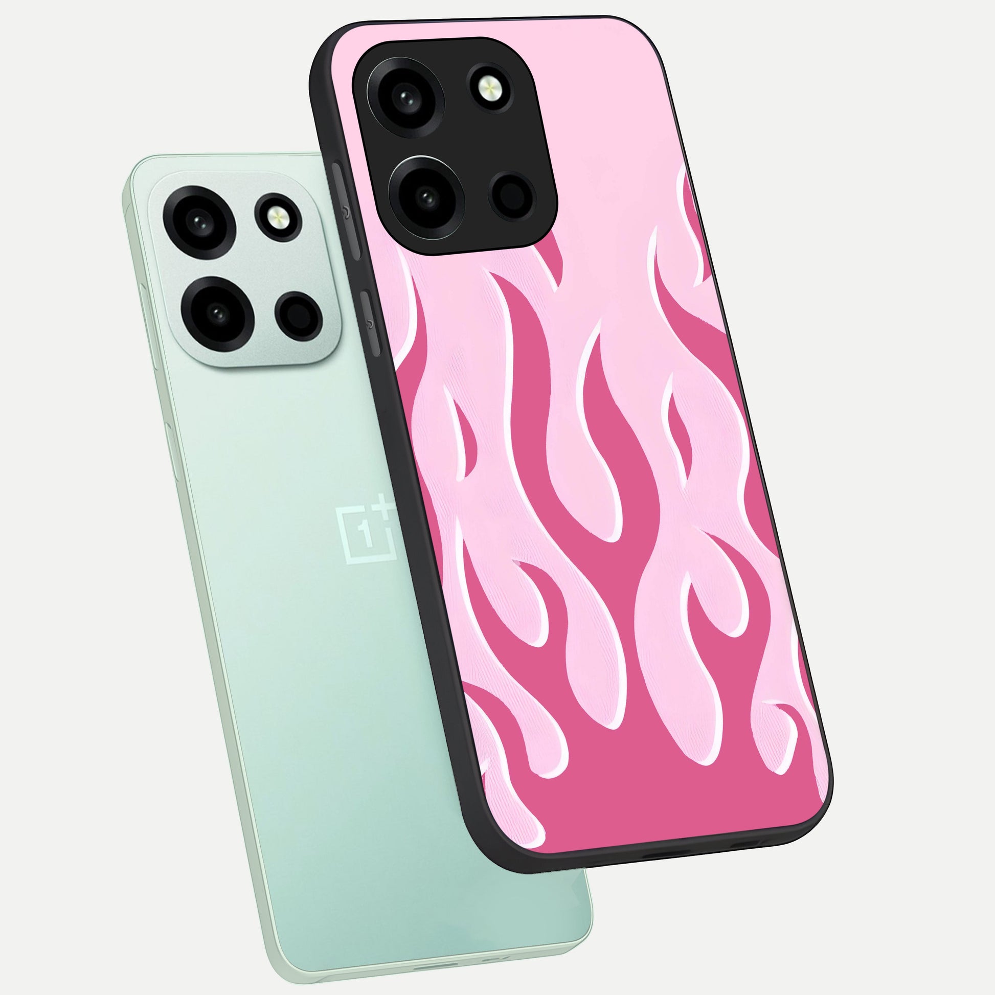  Blush Flame Energy phone case For Oneplus Nord 6 showing premium glass back cover with detailed artwork