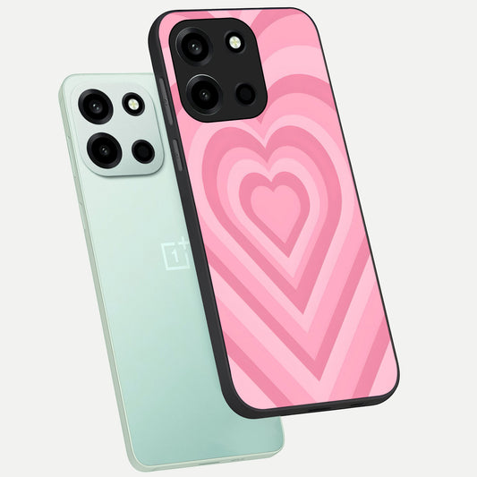  Blush Heart Waves phone case For Oneplus Nord 6 showing premium glass back cover with detailed artwork