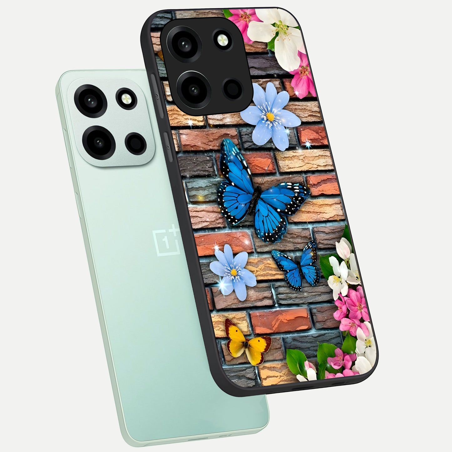  Brick Bloom Flight phone case For Oneplus Nord 6 showing premium glass back cover with detailed artwork