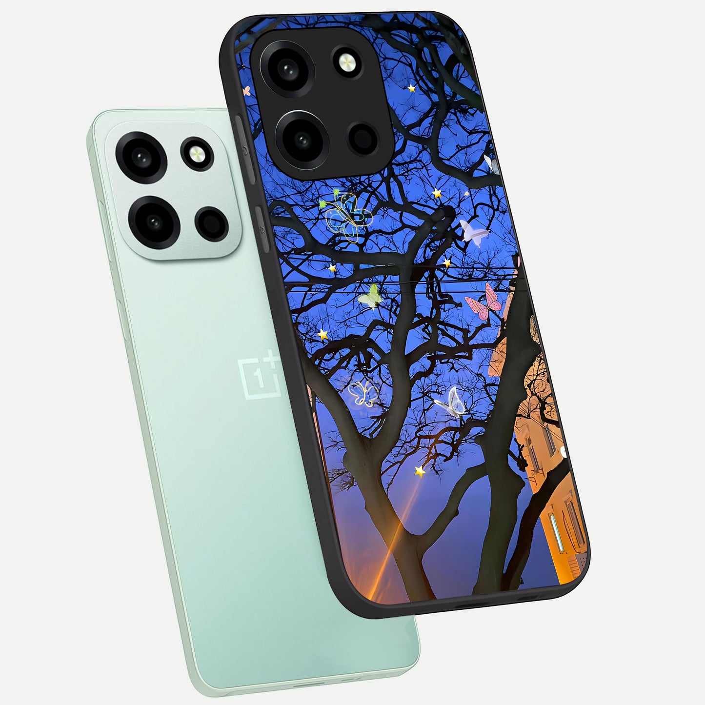  Butterfly Night Magic phone case For Oneplus Nord 6 showing premium glass back cover with detailed artwork